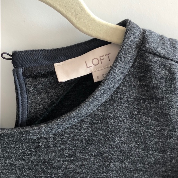 LOFT Charcoal Cold Shoulder Ruffle Dress - Picture 2 of 2